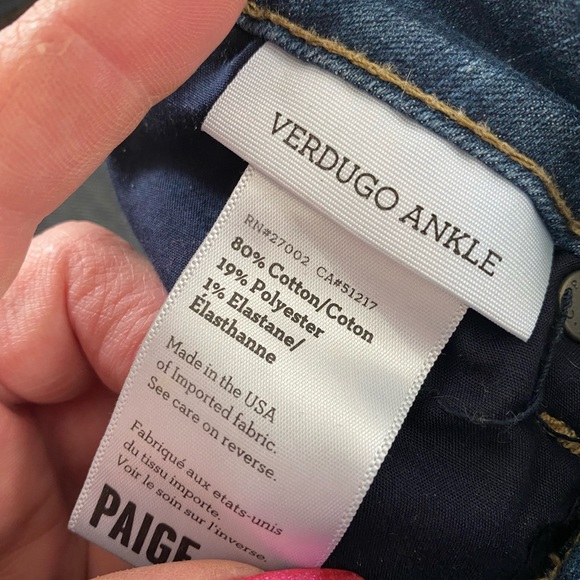 Gently used Paige Verdigo Ankle Zip Jeans-27 - Picture 9 of 12
